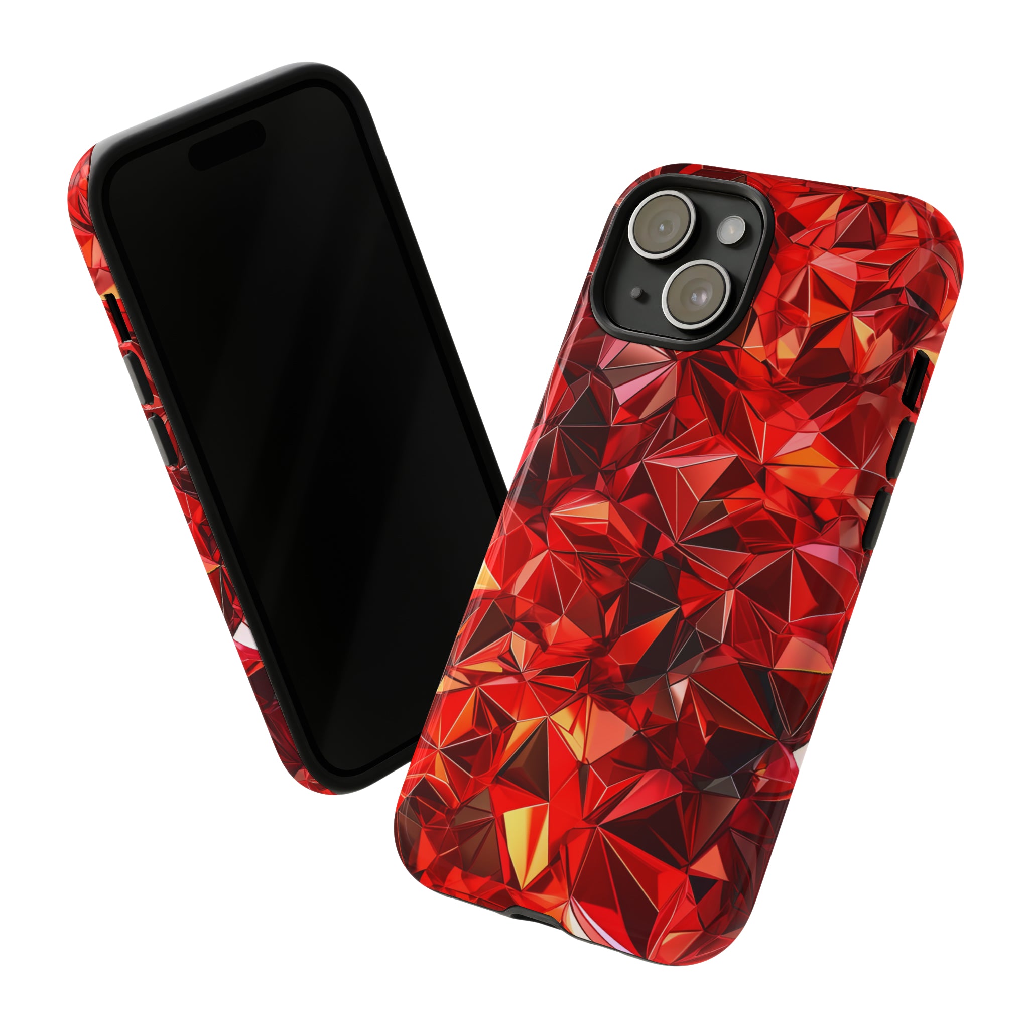 Geometric Red Fusion - Protective Phone Case