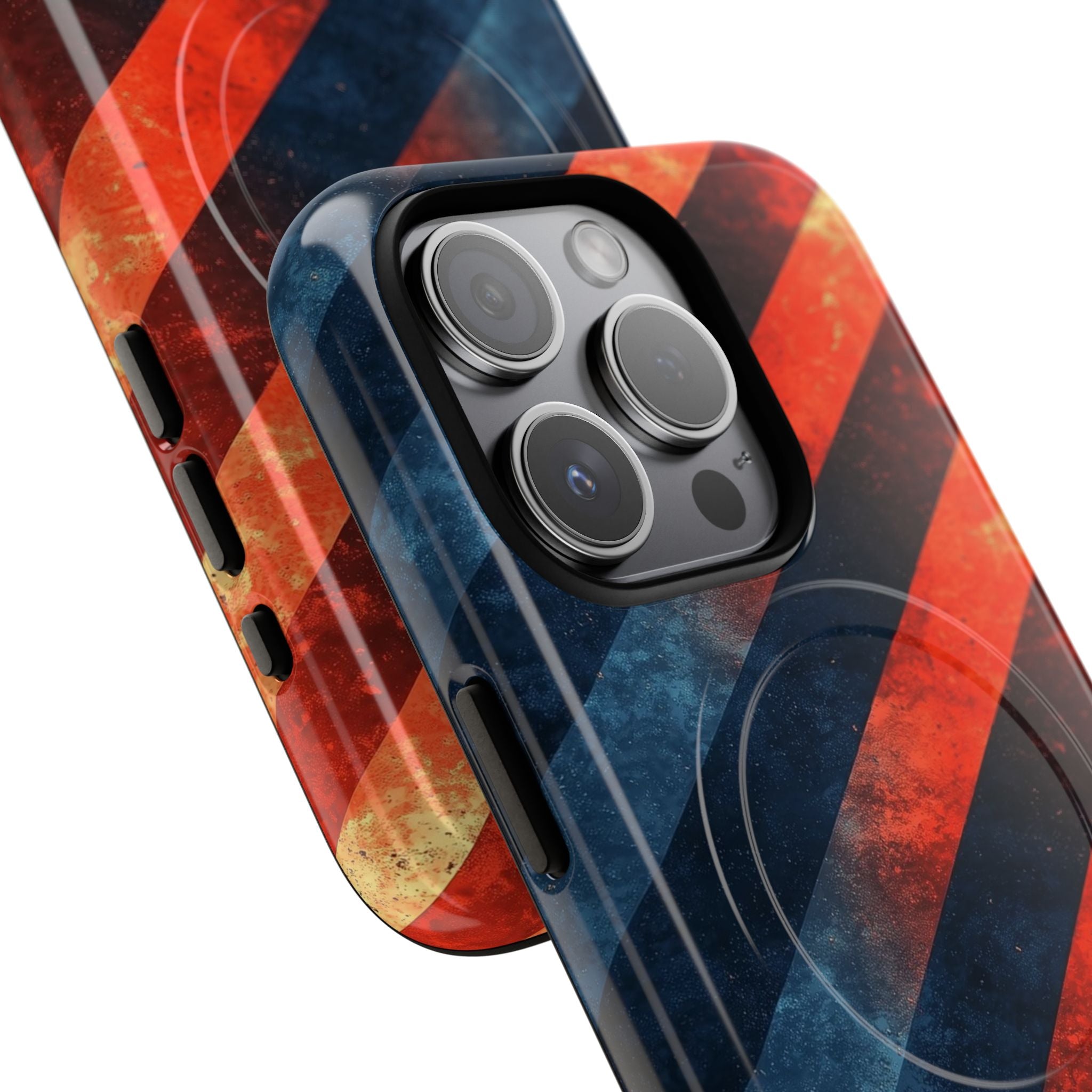 Diagonal Stripes Blaze iPhone 15 Pro Case - Tough+