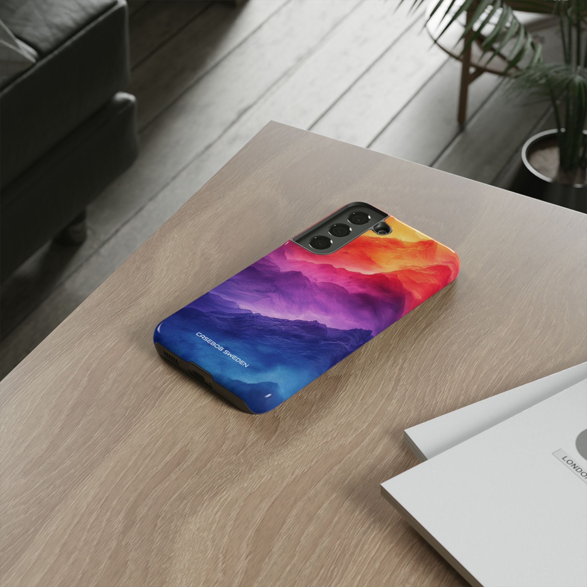 Purple Orange Mountains - Tough Samsung S22 Phone Case