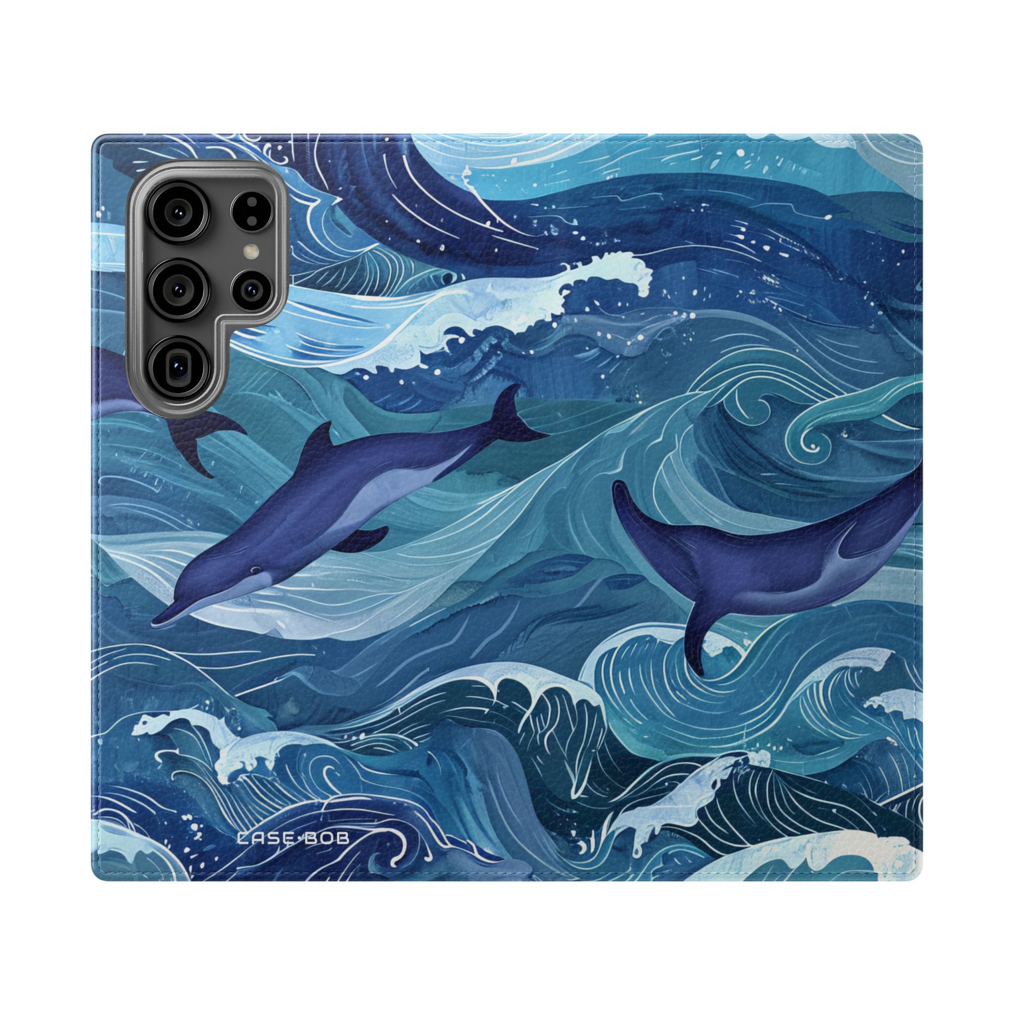 Dolphin Wave Dance - Samsung S23 Ultra Case - Lompakko