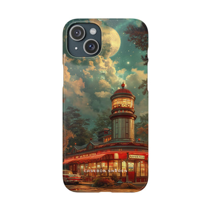 Vintage Moonlit Diner Fantasy iPhone 15 - Slim Phone Case