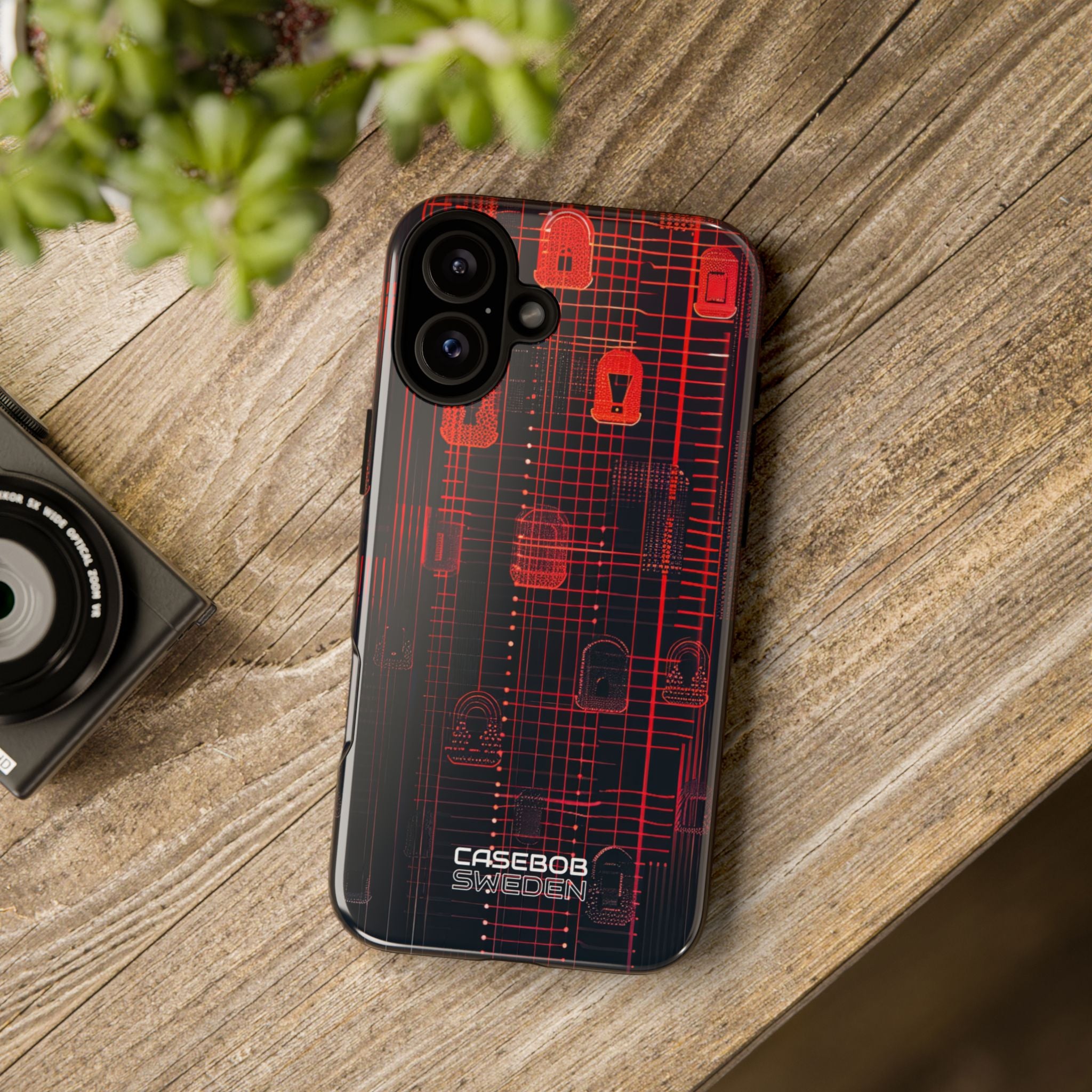 Cyber Locks Grid iPhone 16 - Tough