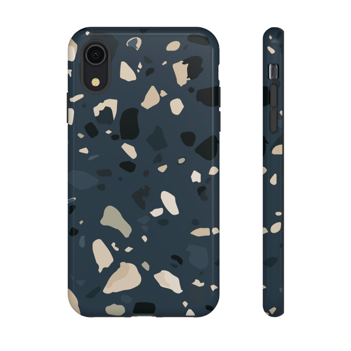 Dark Blue Terrazzo - Protective Phone Case