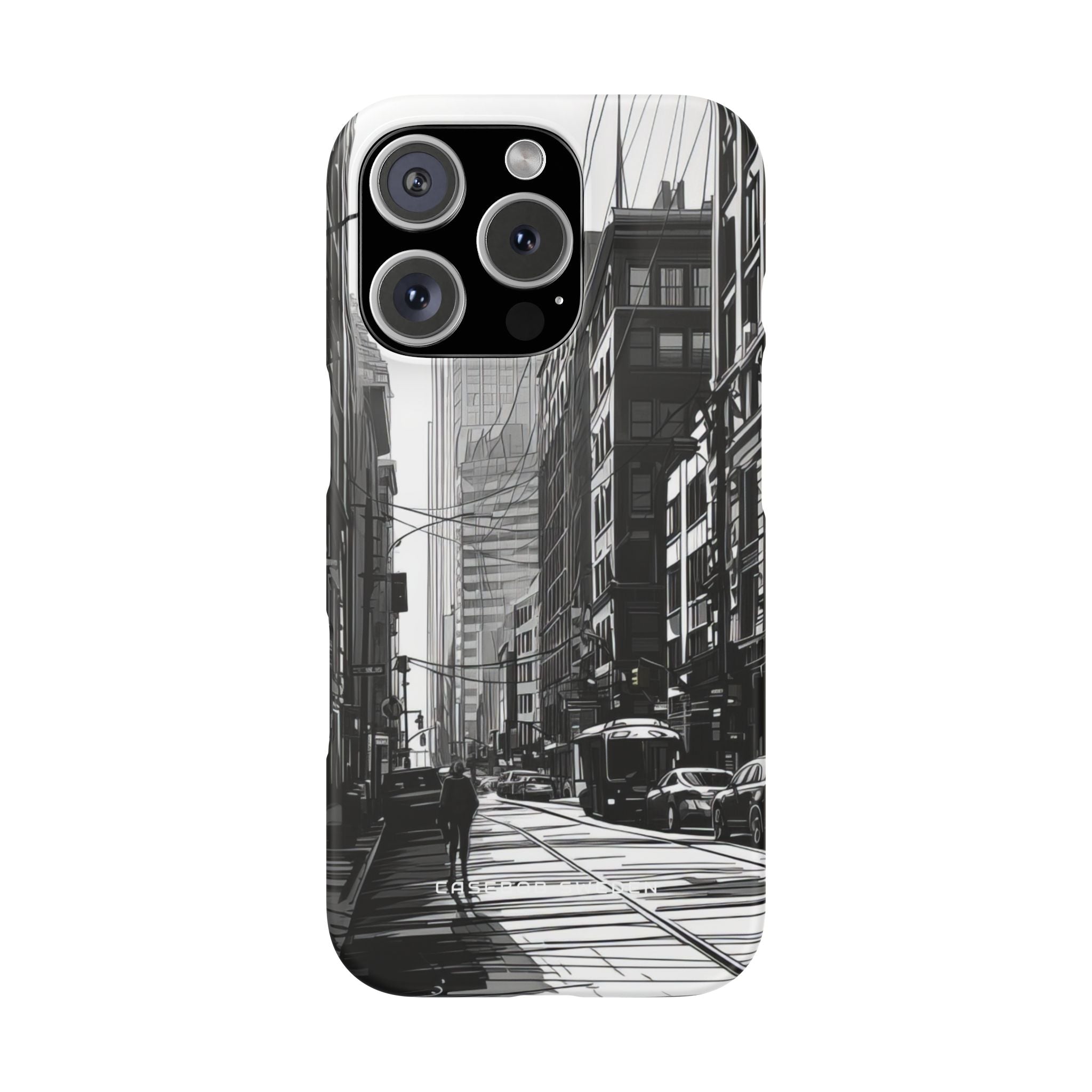 Urban Cityscape Line Perspective iPhone 16 - Slim Phone Case