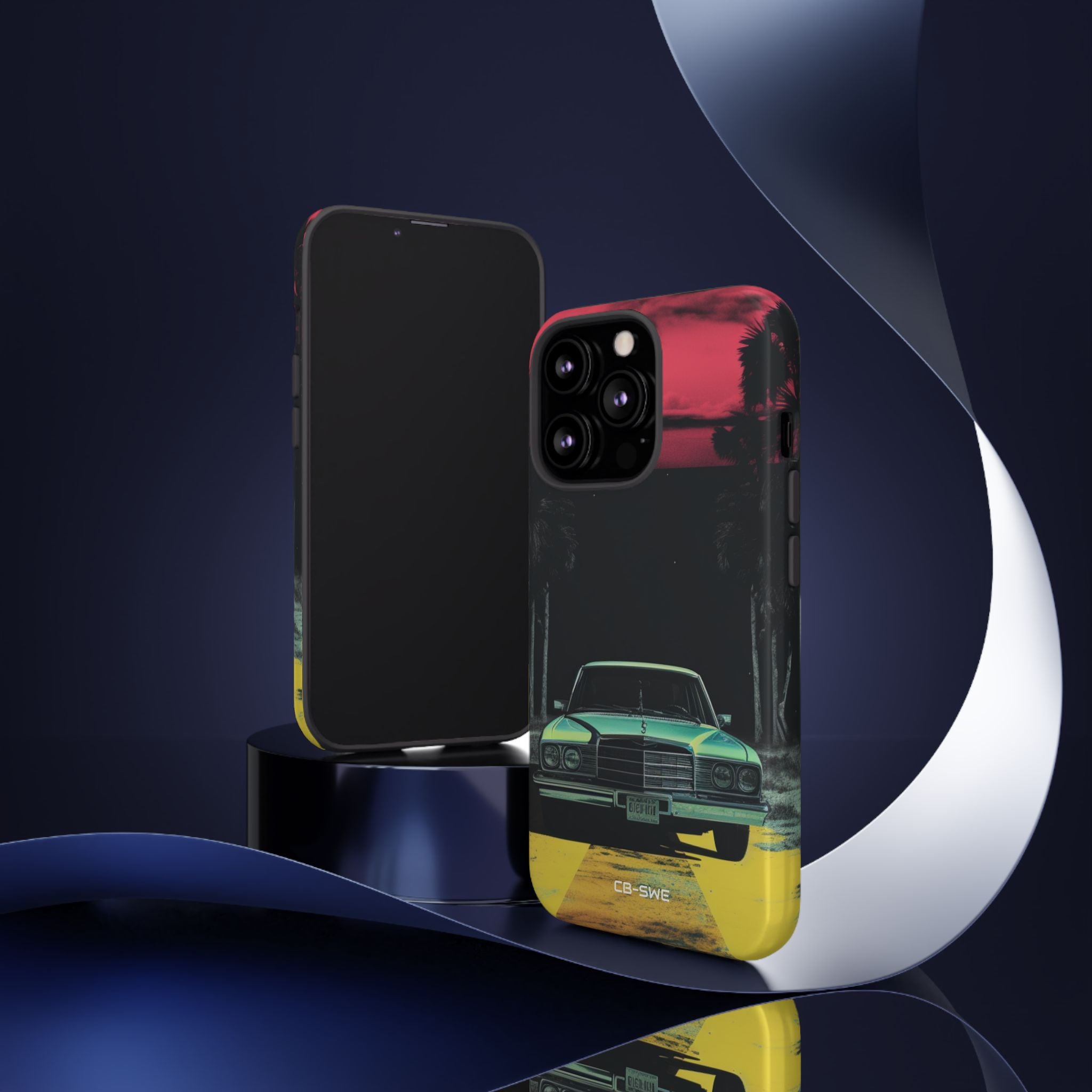 Retro Futuristic Nightscape - iPhone Case