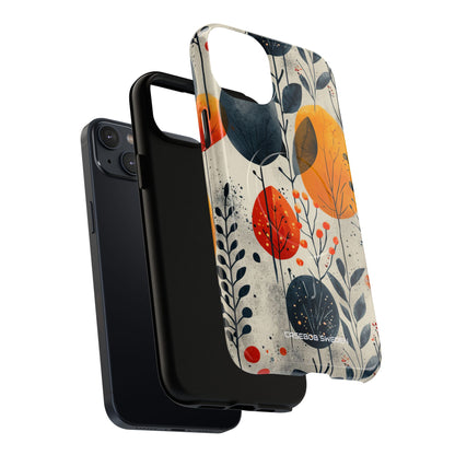 Modern Autumn Leaf Pattern - Tough + MagSafe® iPhone 14 Phone Case