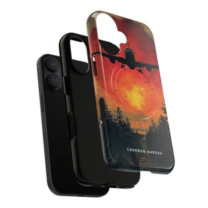 Vintage Sunset Airplane Silhouette iPhone 16 | Tough+ Phone Case