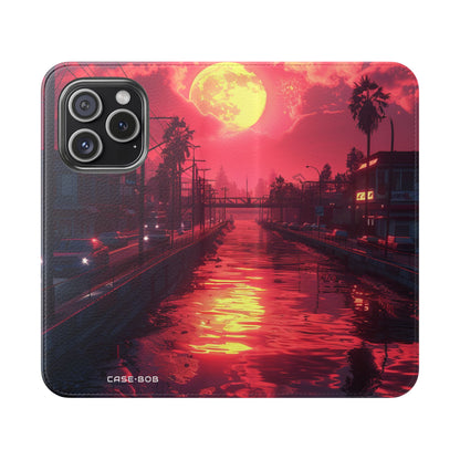 Yellow Moon Reflection - iPhone 15 Pro Case - Wallet
