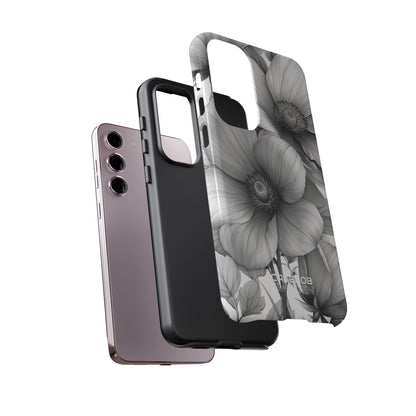 Grayscale Floral Harmony Samsung S23 - Tough
