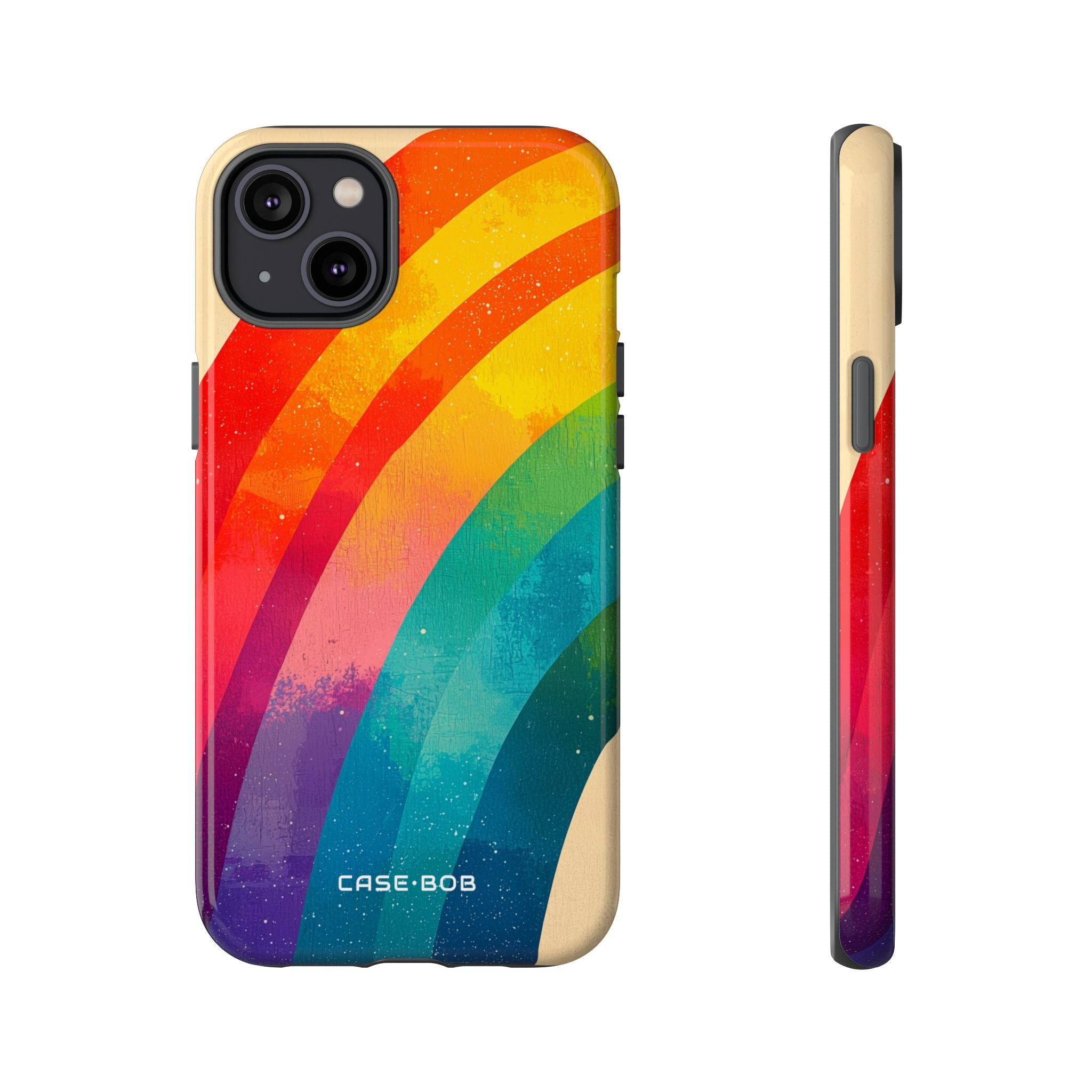 Textured Rainbow Arc iPhone 14 Plus Case - Tough