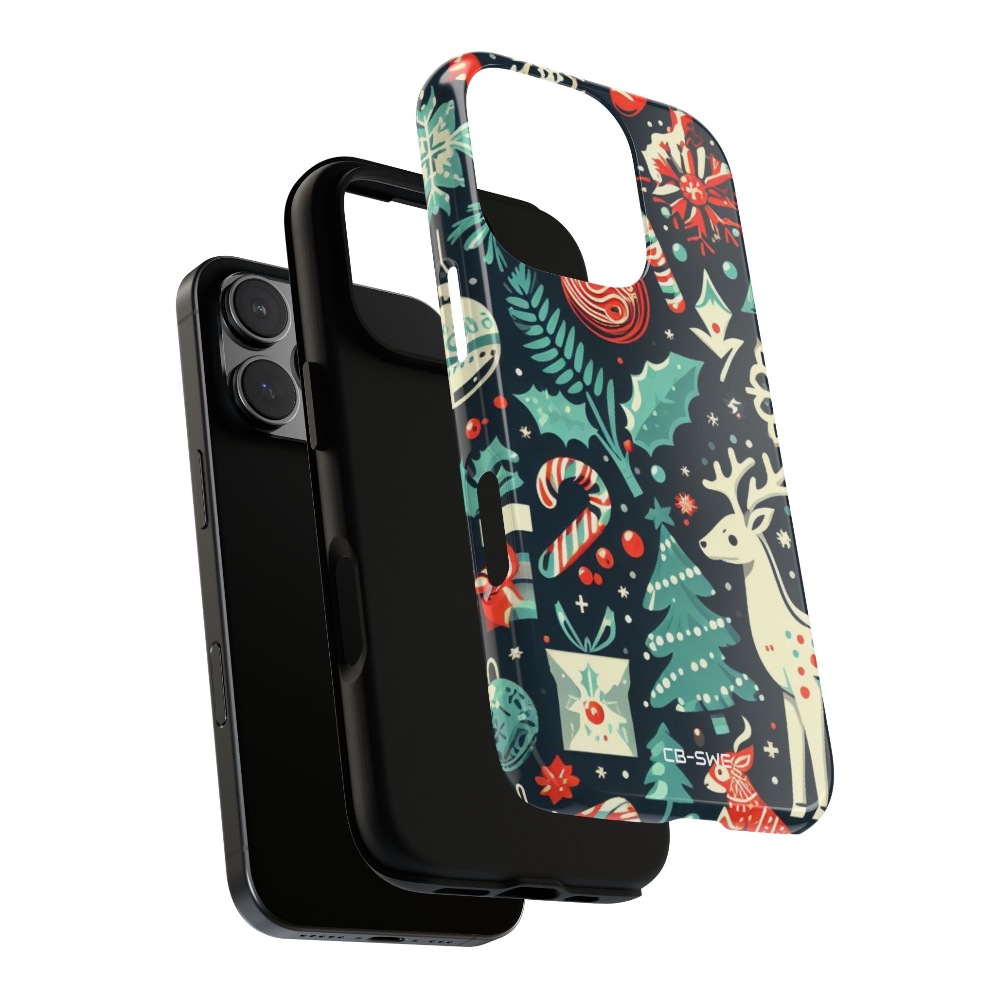 Festive Snowflakes Dance - iPhone Case