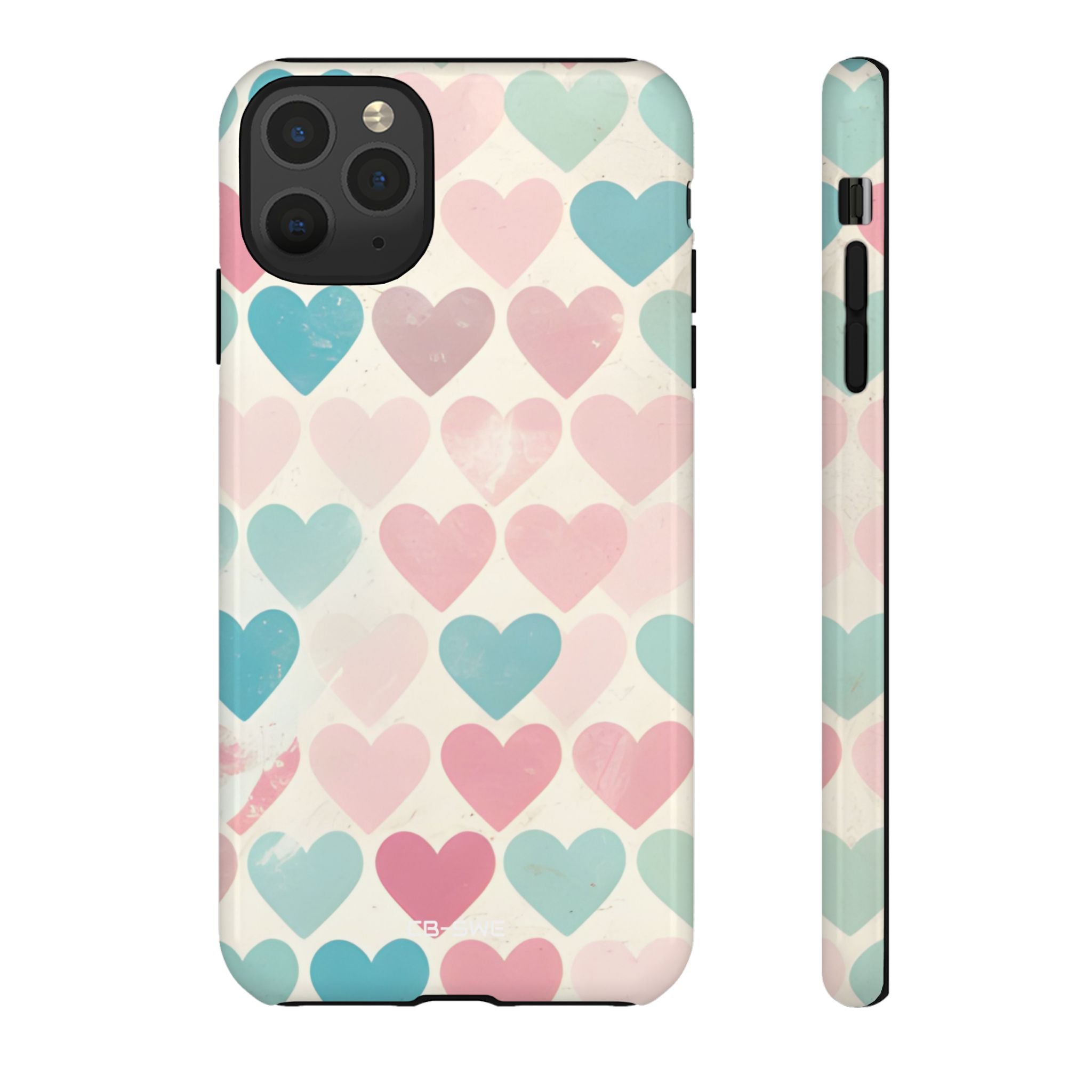 Retro Hearts Symmetry - iPhone Case