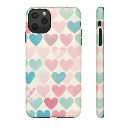 Retro Hearts Symmetry - iPhone Case
