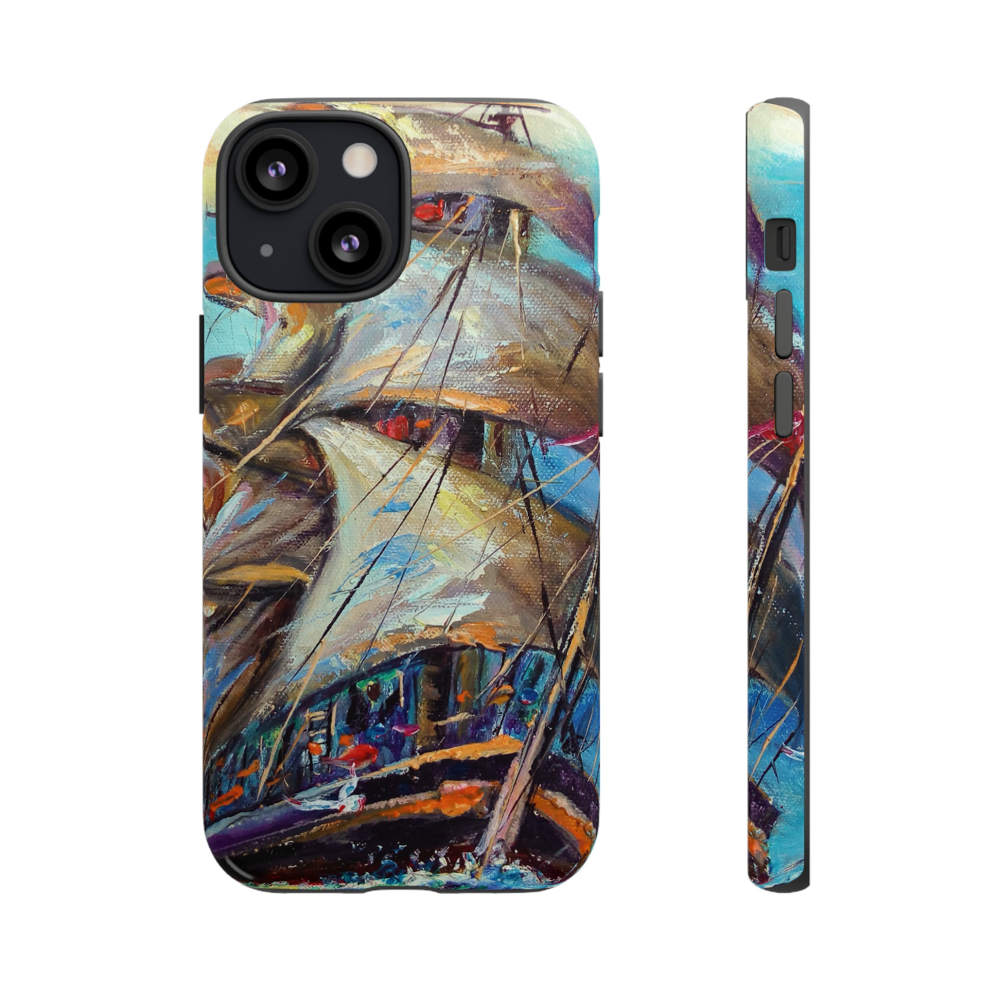 Oil painting - Sailboat - Protective Phone Case