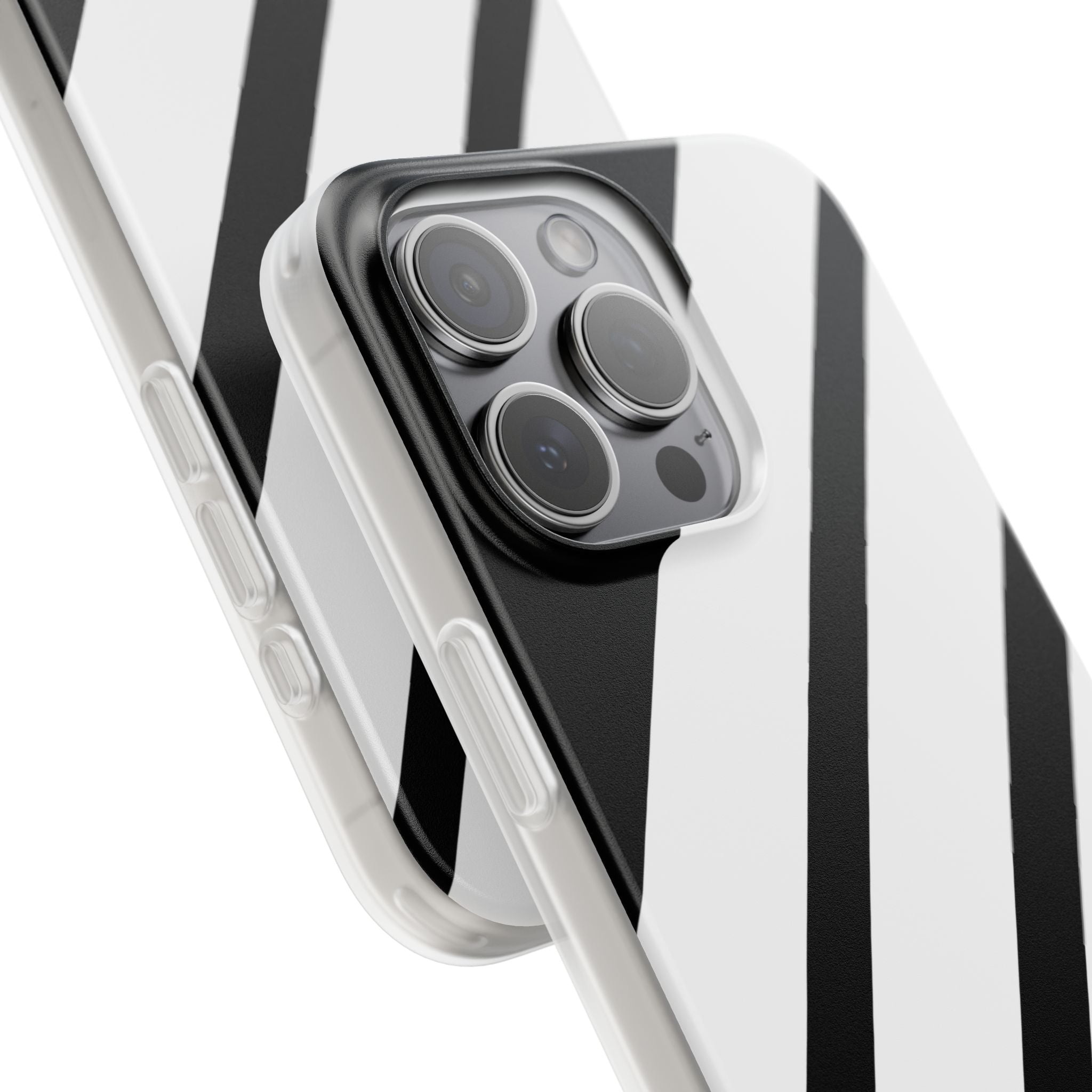 Diagonal Bands Noir iPhone 15 Pro Max Case - Soft