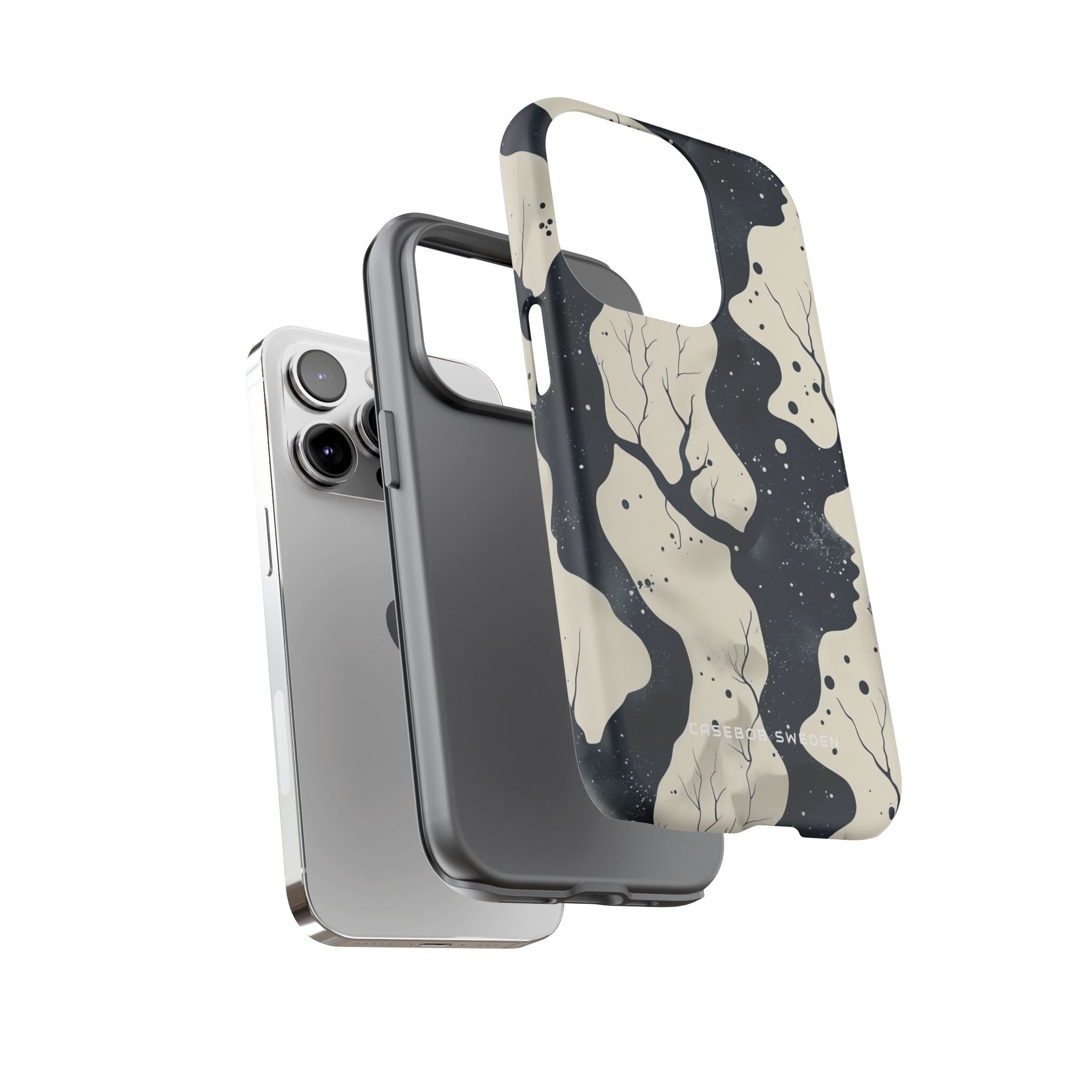 Organic Fluid Silhouettes with Cosmic Depth iPhone 14 - Tough Phone Case