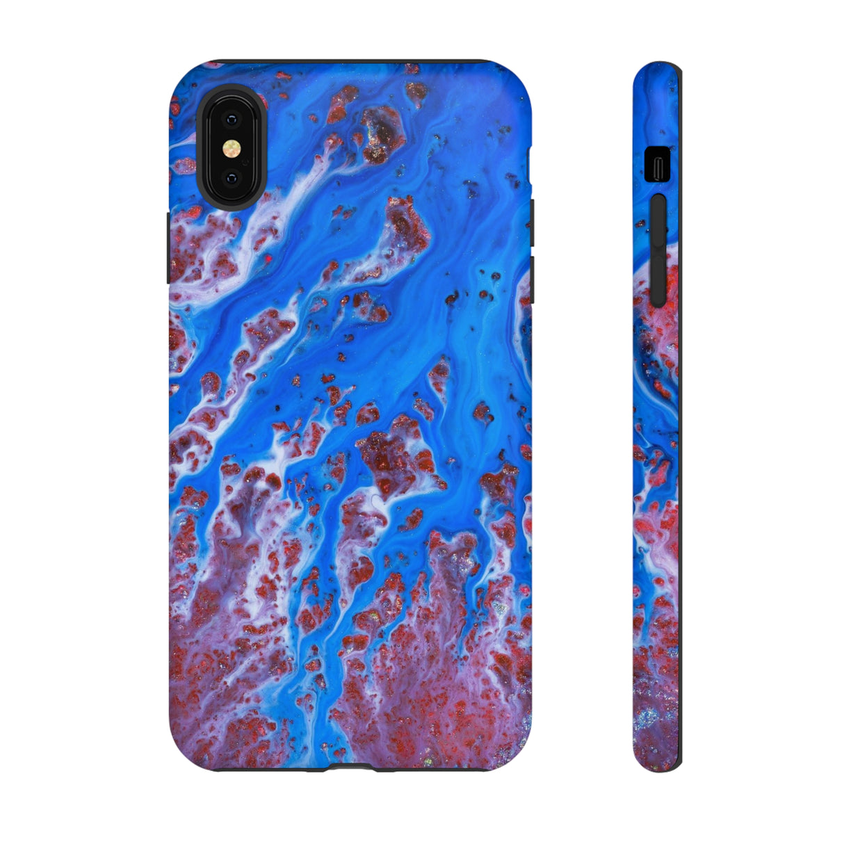 Bright Blue Ink Art iPhone Case (Protective) iPhone XS MAX Matte Phone Case