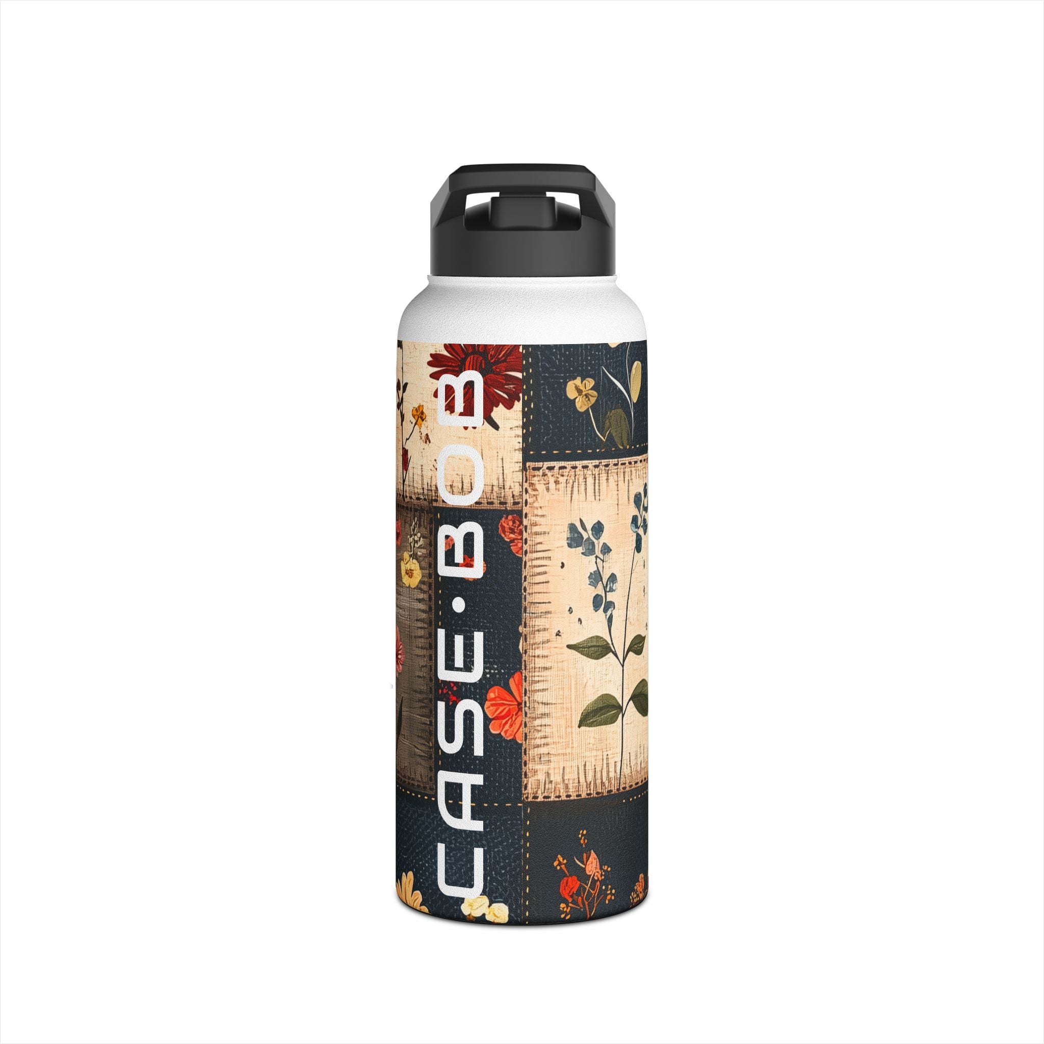 Patchwork Blooms - Stainless Steel Water Bottle