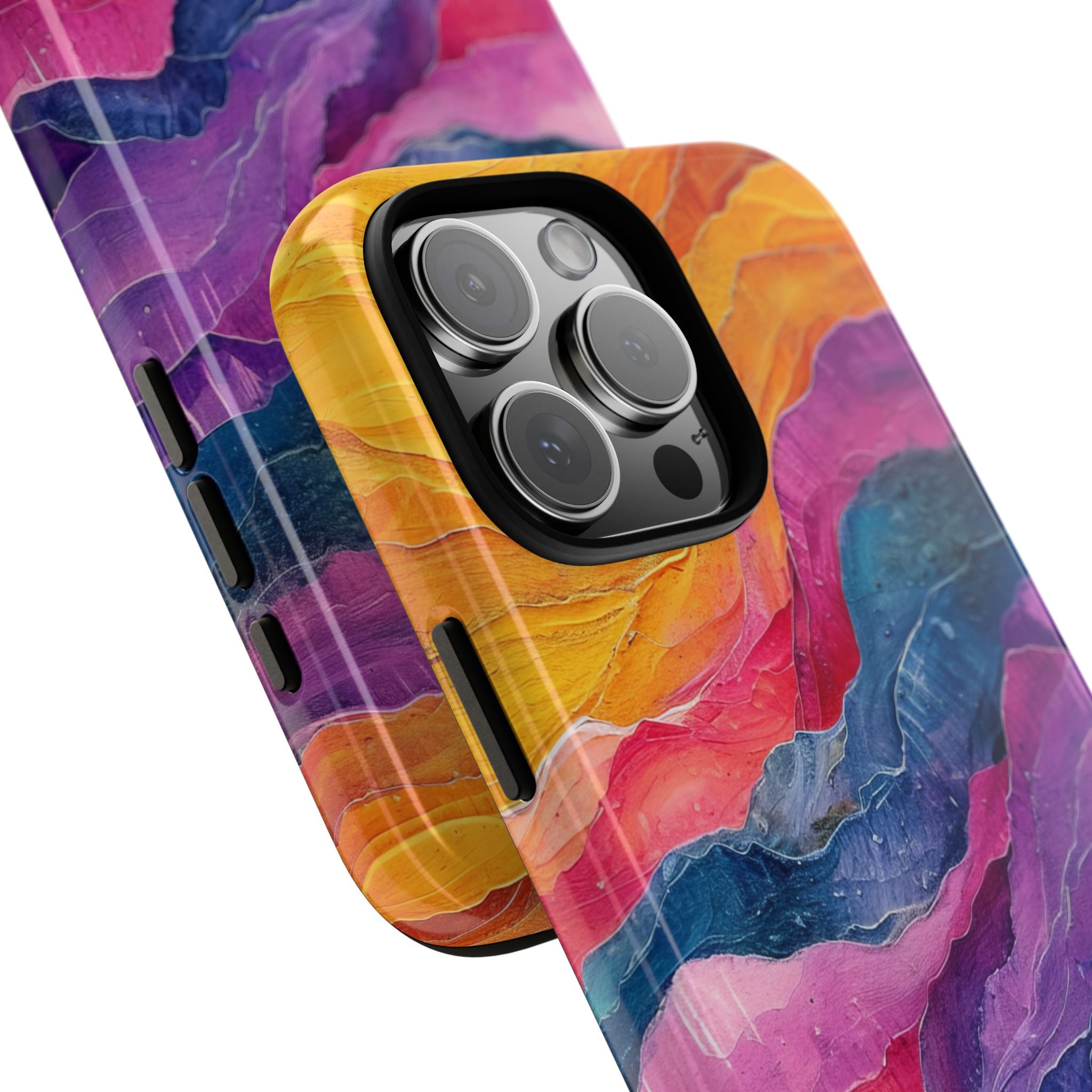 Vibrant Abstract Waves - Tough iPhone 16 Phone Case