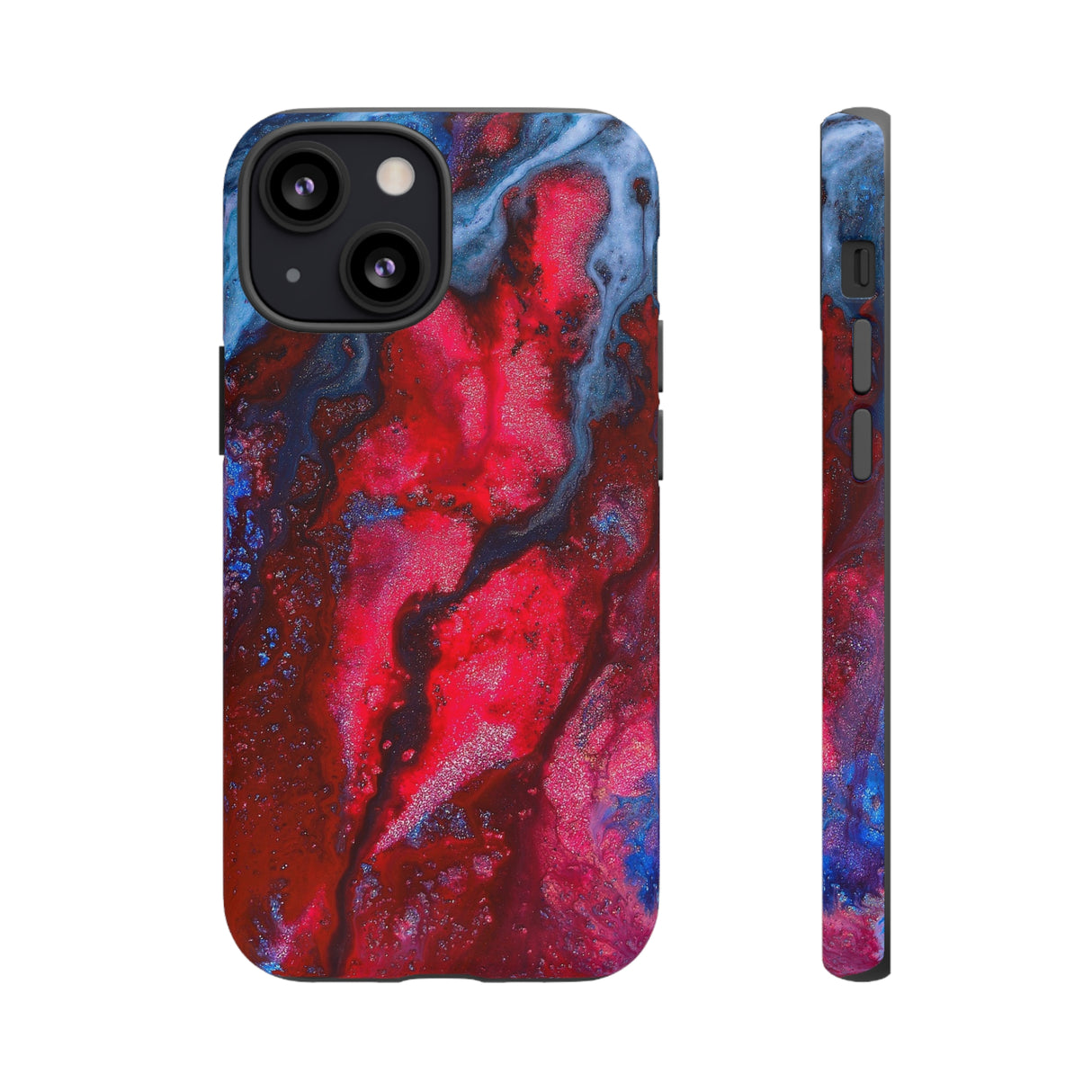 Neon Red Ink Art iPhone Case (Protective) iPhone 13 Mini Matte Phone Case