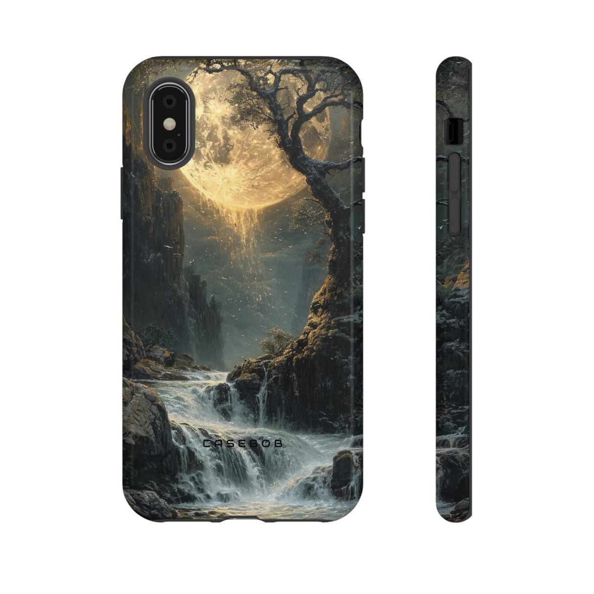 Moonlit Waterfall Silence - Protective Phone Case