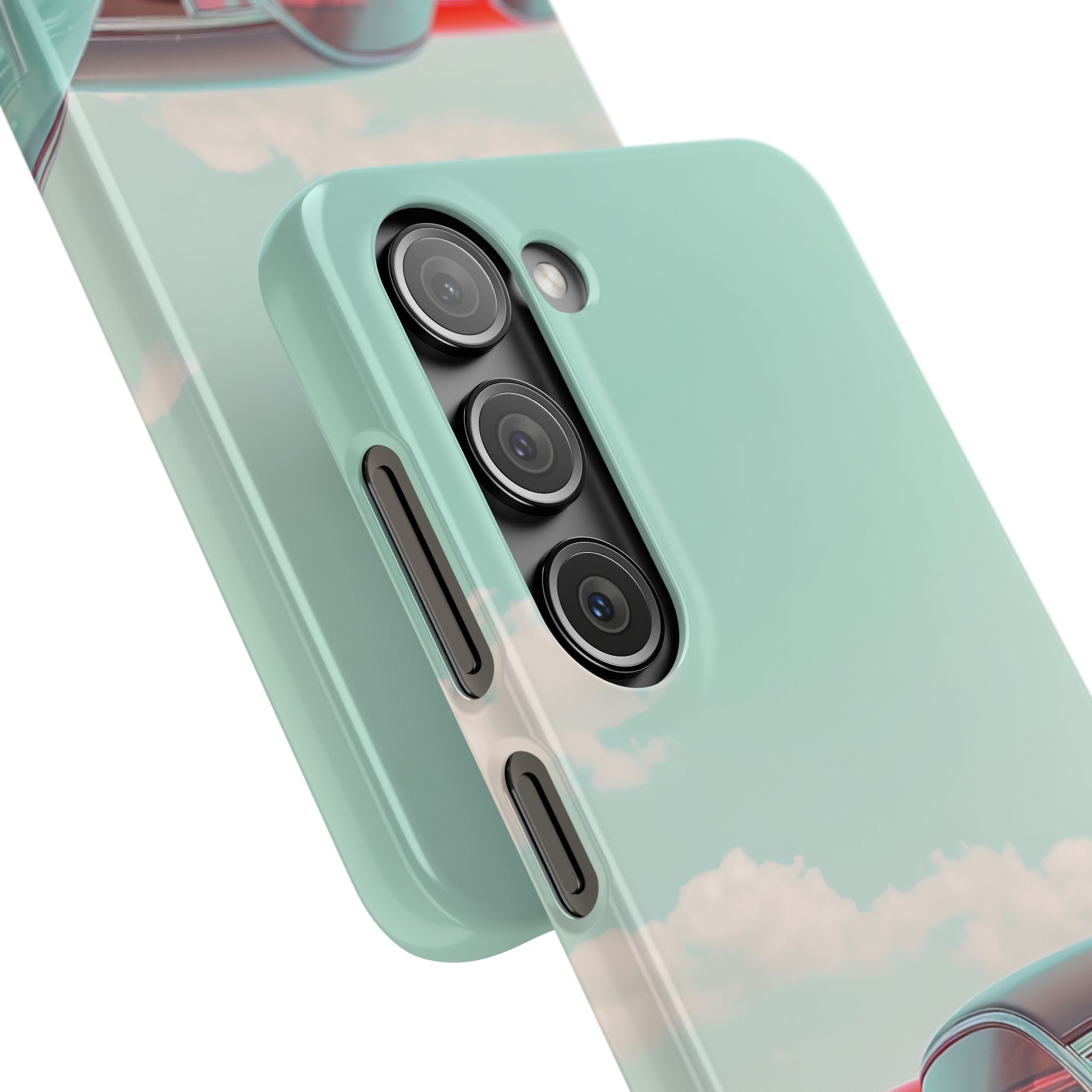 Vintage Turquoise Cars - Slim Samsung S23 Phone Case