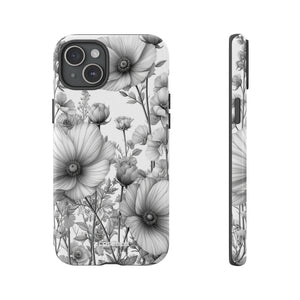 Monochrome Flora | Protective Phone Case for iPhone