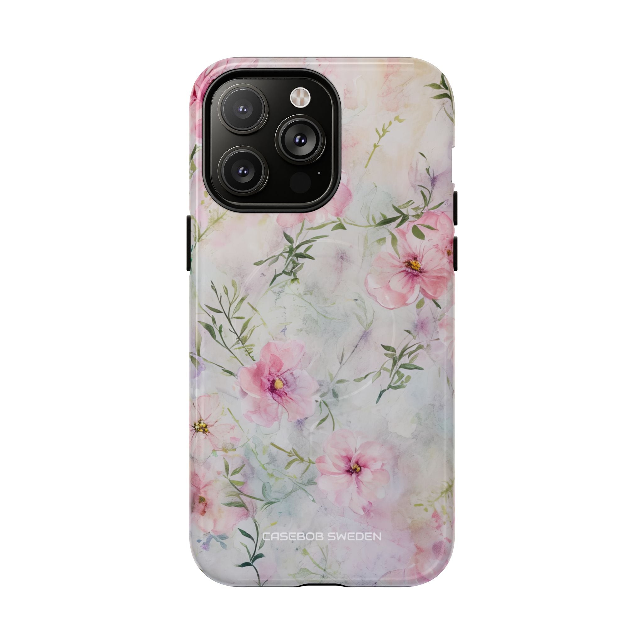 Pink Floral Watercolor Decor - Tough + MagSafe® iPhone 14 Phone Case