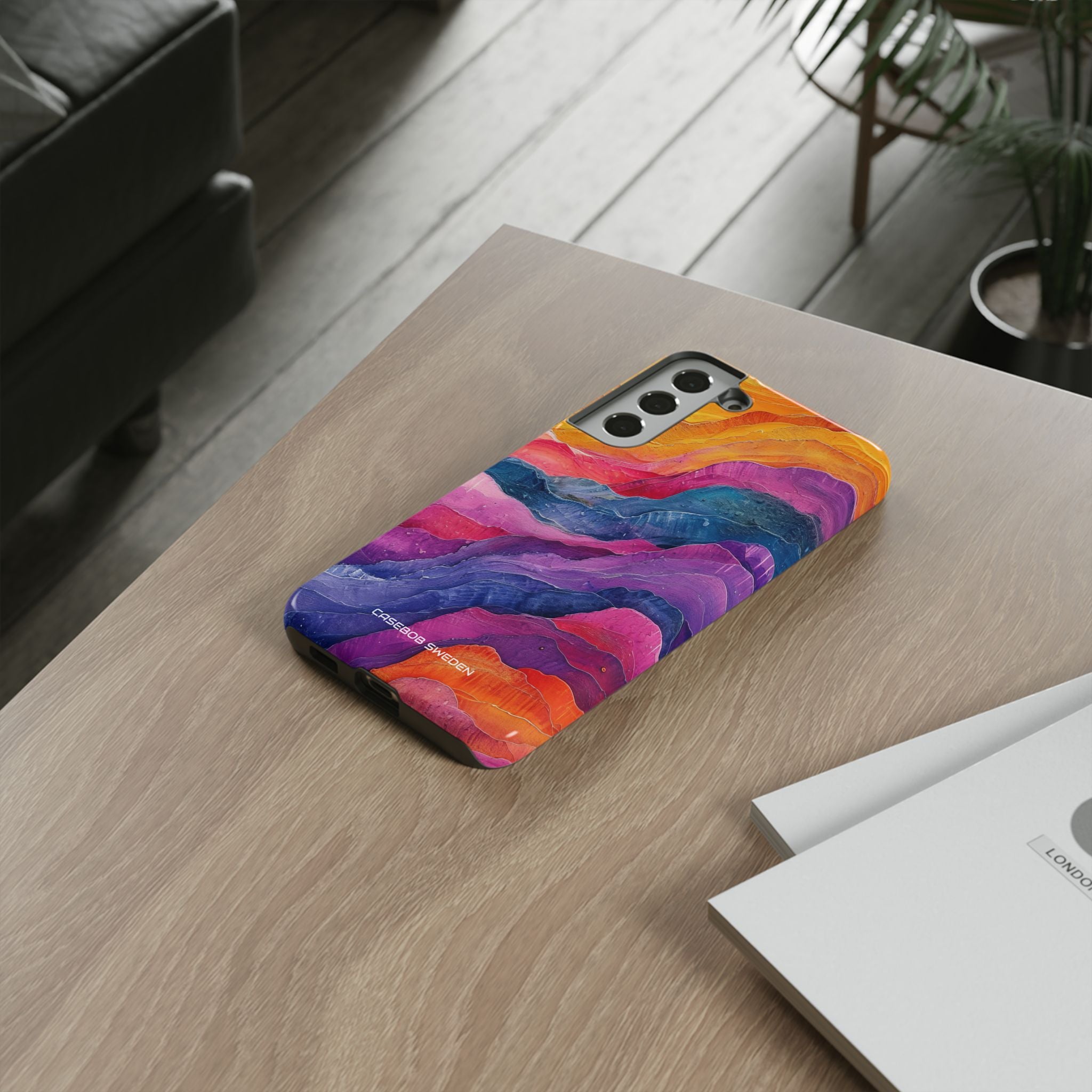 Vibrant Abstract Waves - Tough Samsung S22 Phone Case