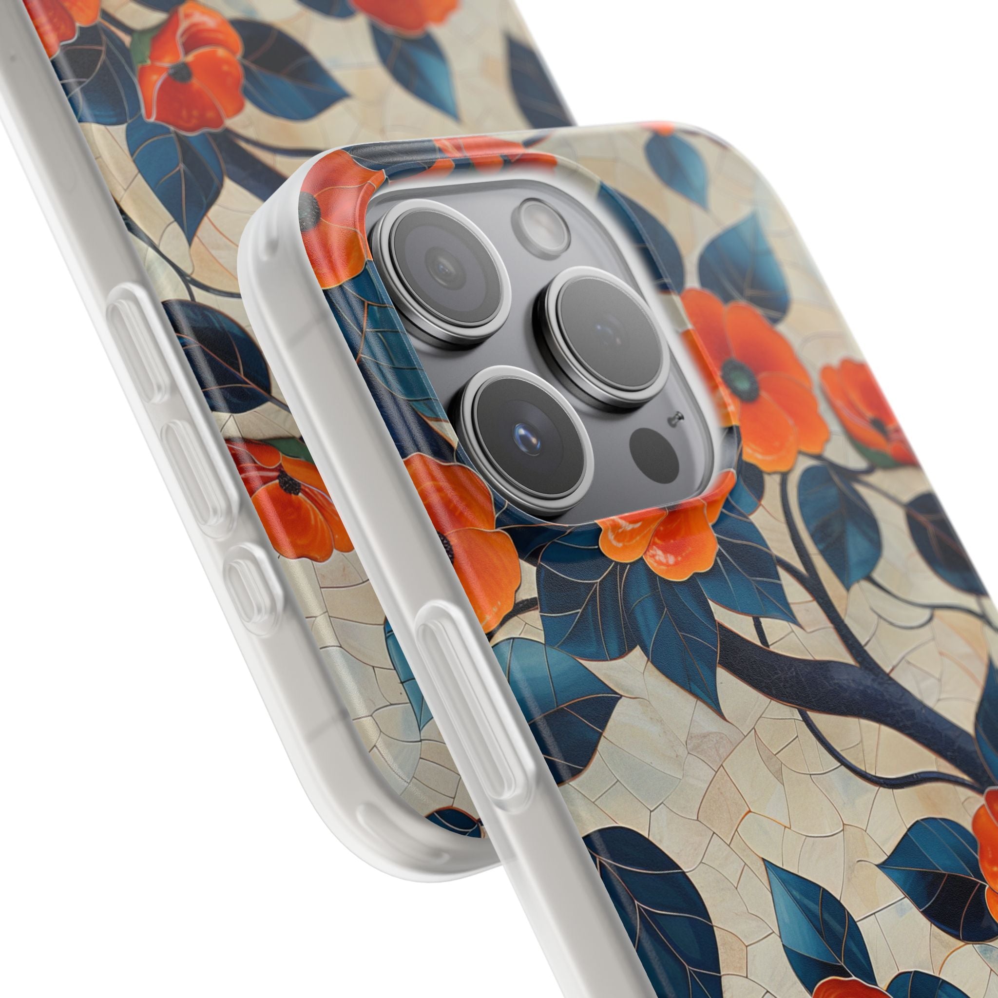 Orange Blossoms Mosaic Harmony iPhone 15 - Flexi Phone Case