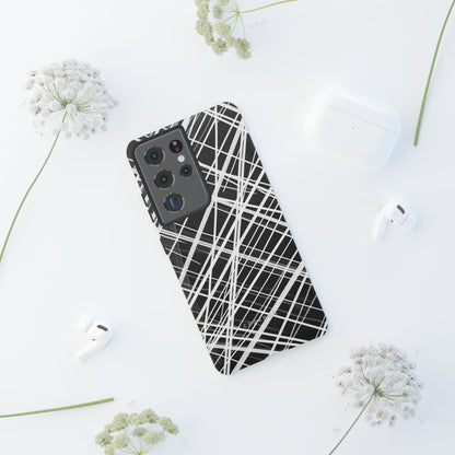 White Line Elegance - Protective Phone Case