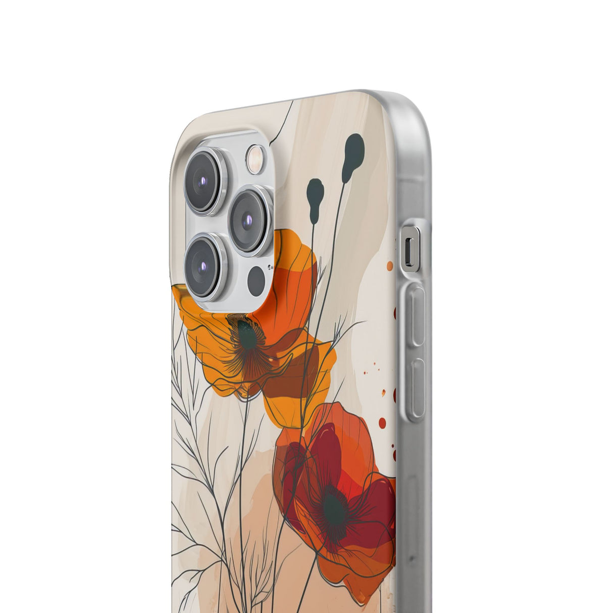 Feurige florale Abstraktion | Flexible Handyhülle für iPhone