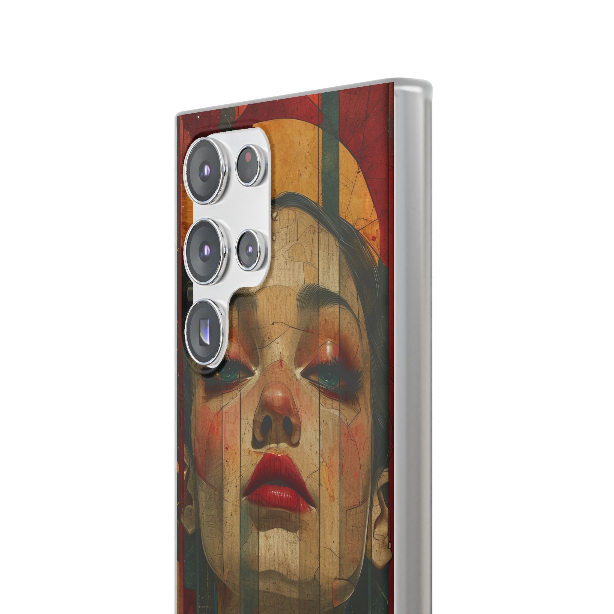 Bold Art Deco Portrait - Flexi Samsung S23 Phone Case