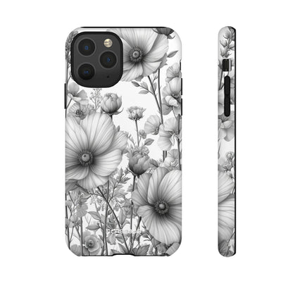 Monochrome Flora | Protective Phone Case for iPhone