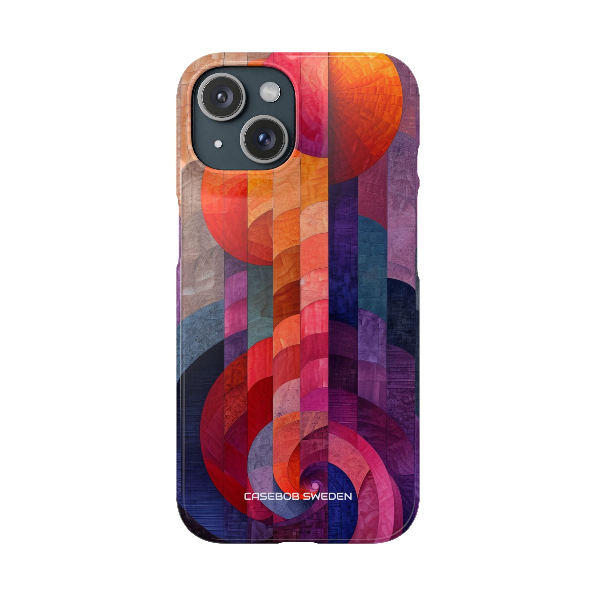 Purple Orange Abstract - Slim iPhone 15 Phone Case