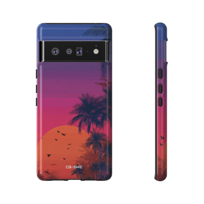 Tropical Sunset Silhouettes - Google Pixel Case