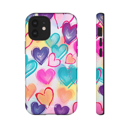 Hearts Dance Playfully - iPhone Case