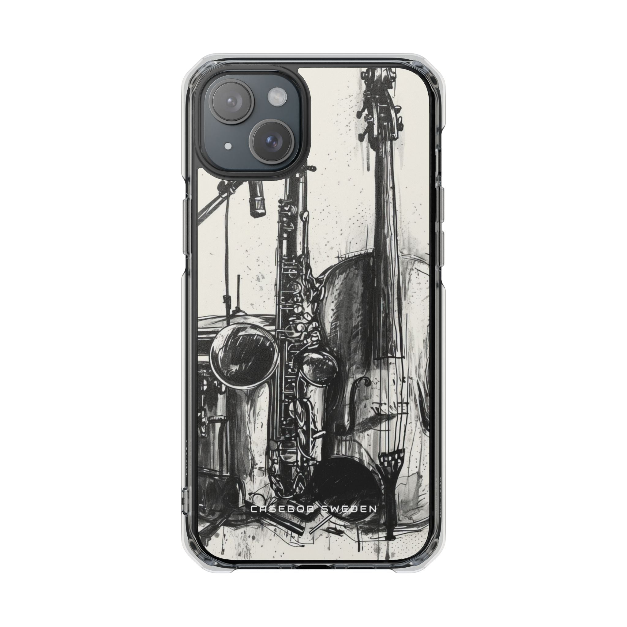 Jazz Instrument Line Symphony iPhone 15 - Clear Impact Phone Case