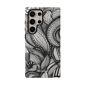 Fluid Monochrome: Intricate Patterns - For Samsung S24