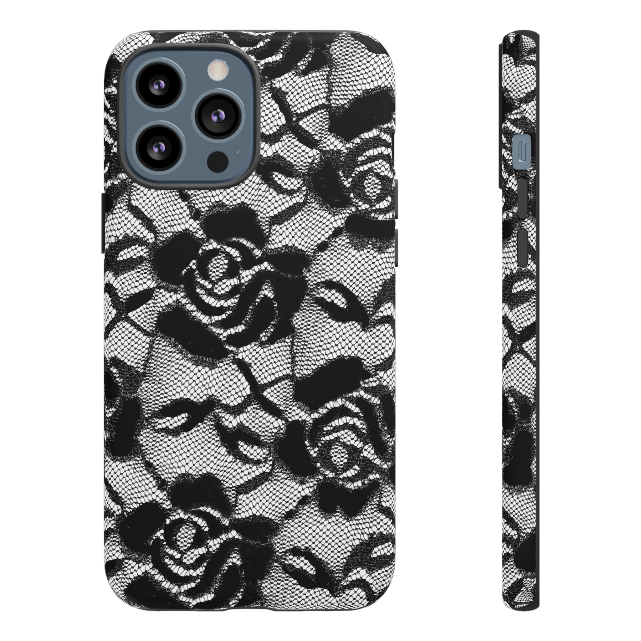 Black Rose Lace Gothic Flower - Protective Phone Case