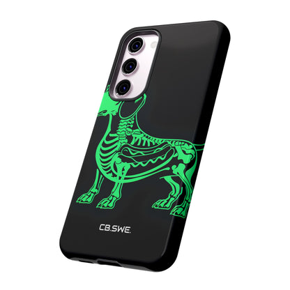Neon Green Dachshund X-Ray Illustration Hotdog Phone Cover Samsung S23 - Tough