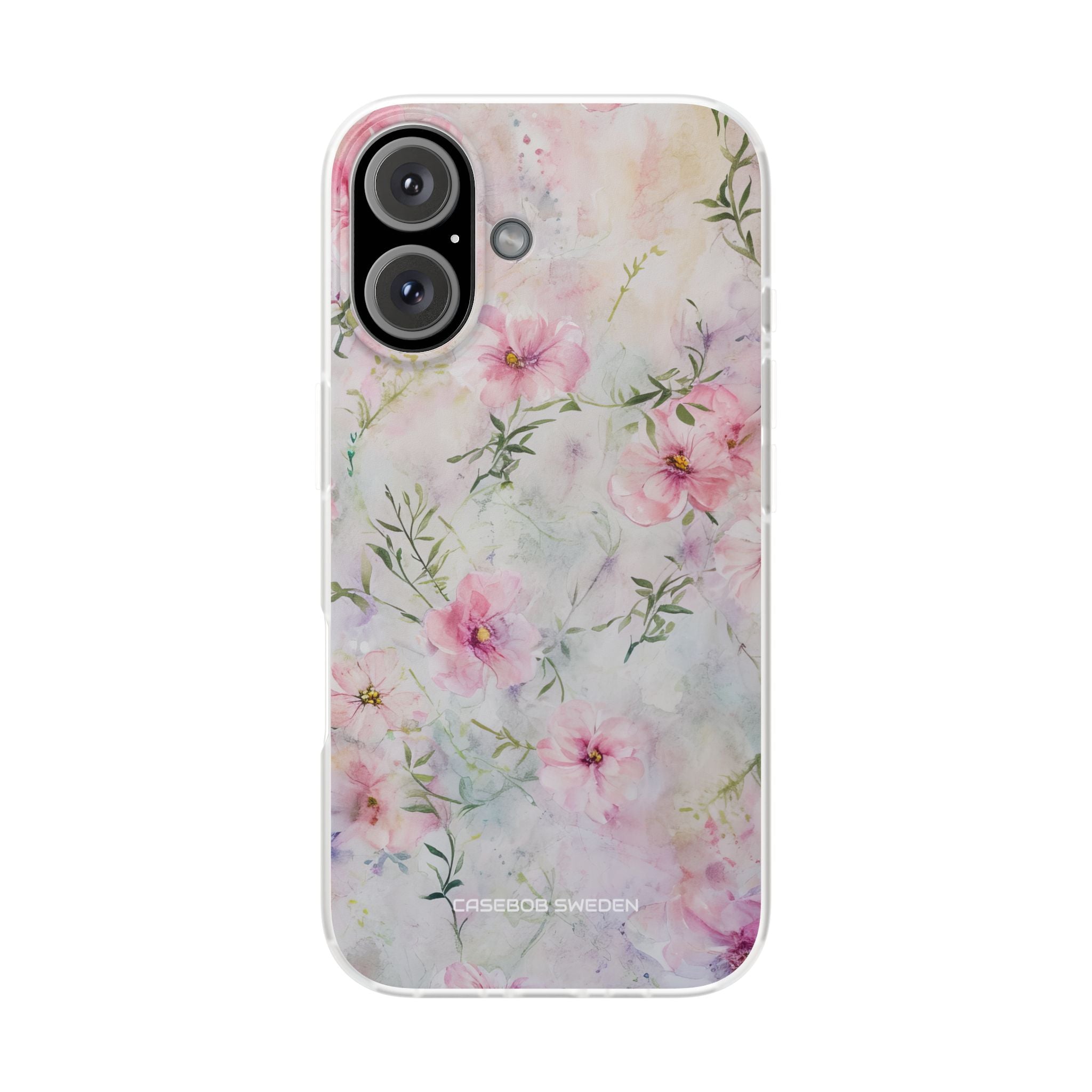 Pink Floral Watercolor Decor - Flexi iPhone 16 Phone Case