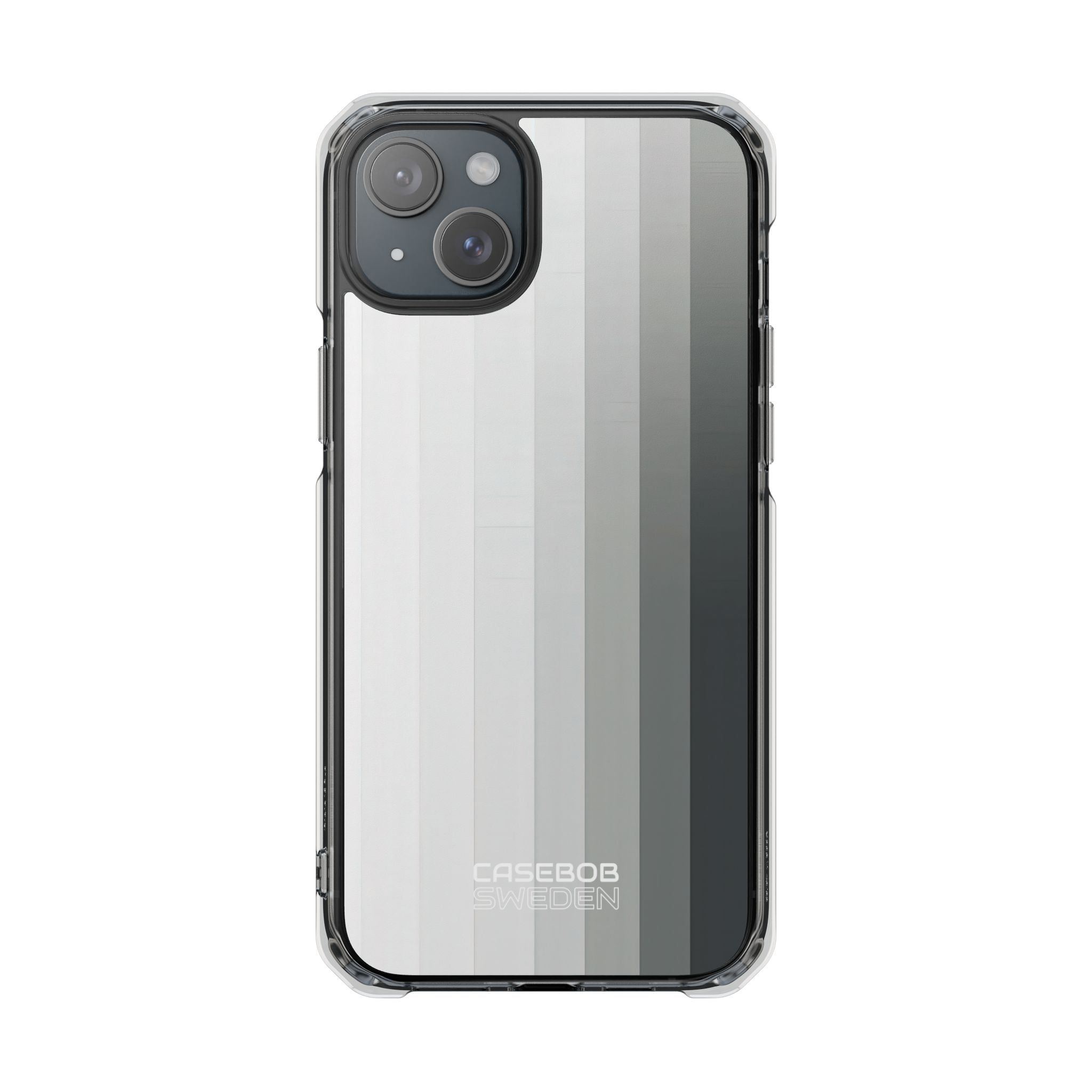 Silver Gradient Stripes iPhone 15 - Impact Clear+