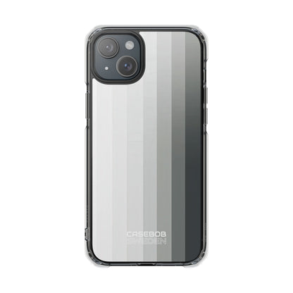 Silver Gradient Stripes iPhone 15 - Impact Clear+