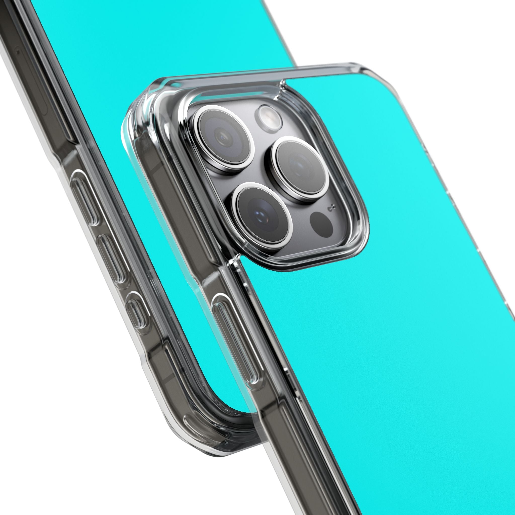 Cyan Blue - Clear Impact Case for iPhone