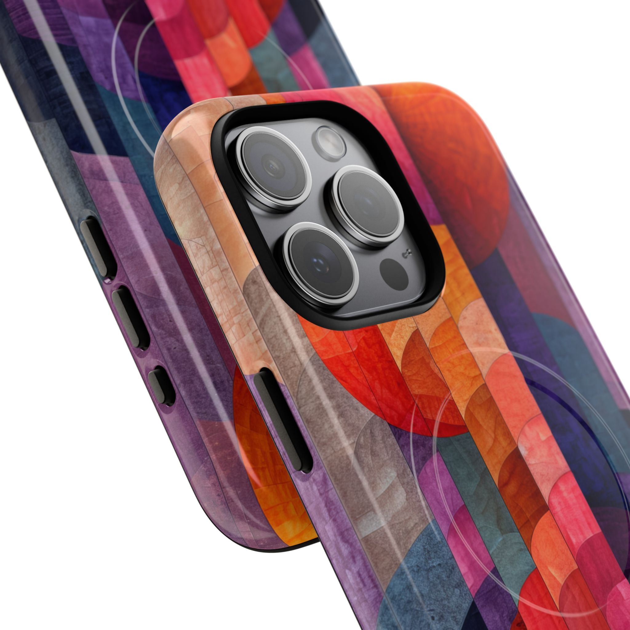 Purple Orange Abstract - Tough + MagSafe® iPhone 15 Phone Case