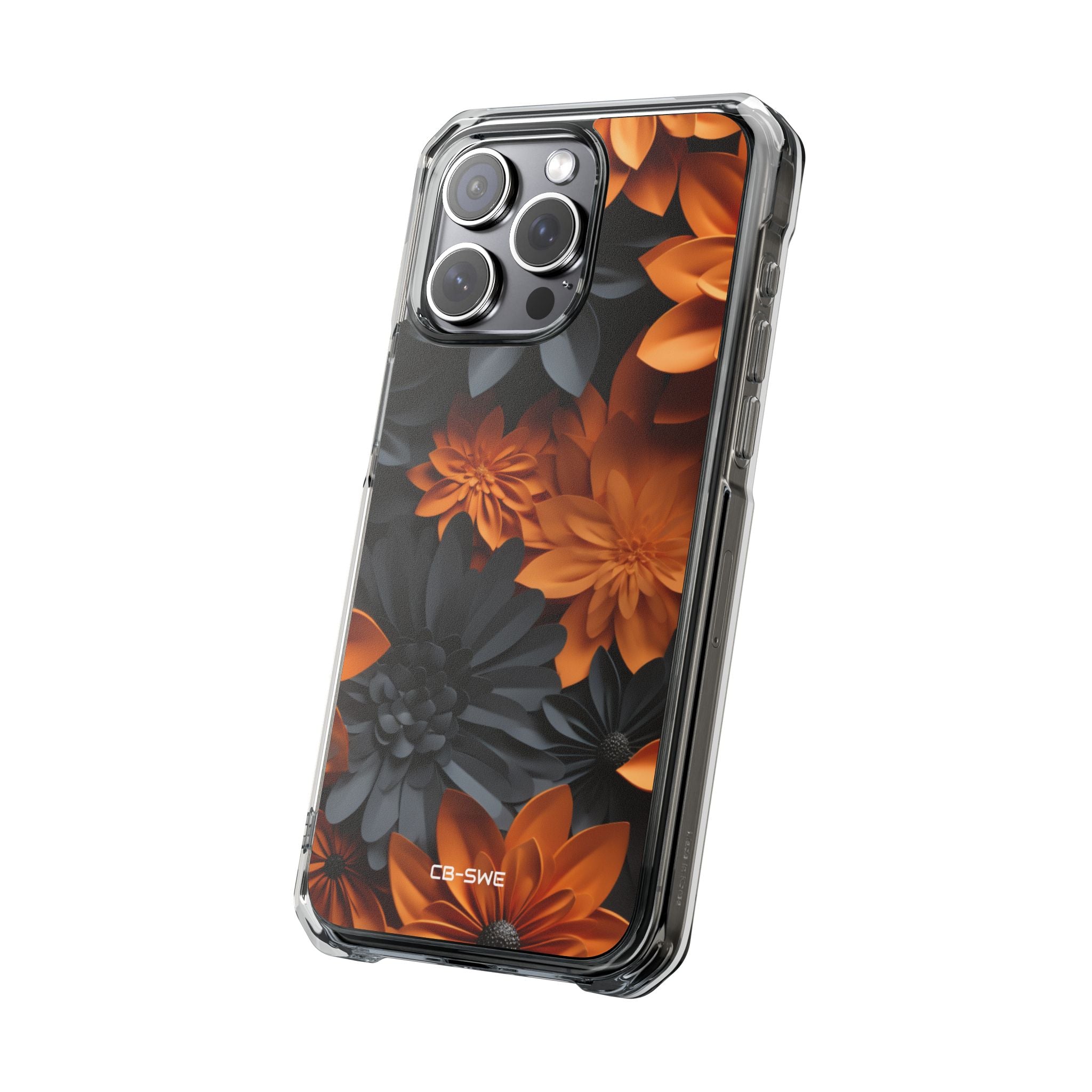Graphical Orange Florals iPhone Case - Impact