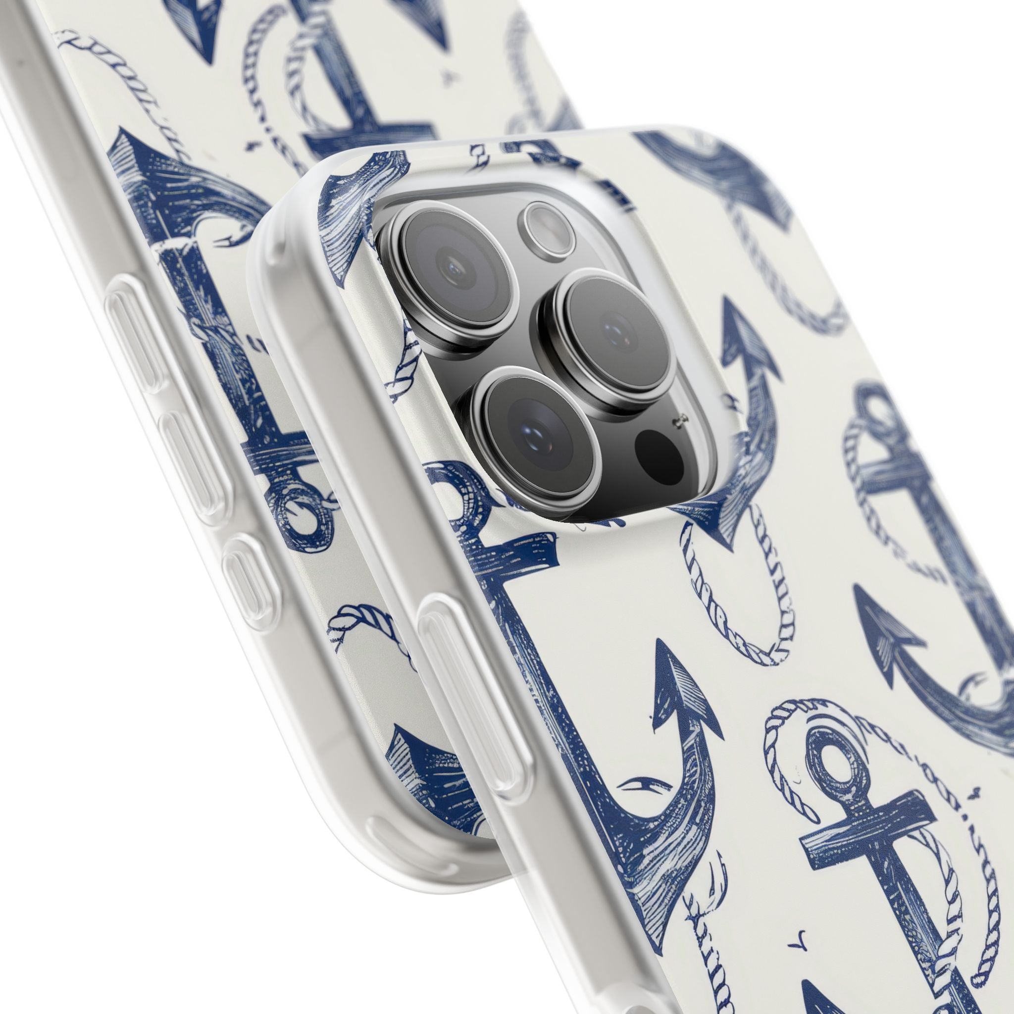 Navy Anchor Loop iPhone 16 Pro Case - Soft