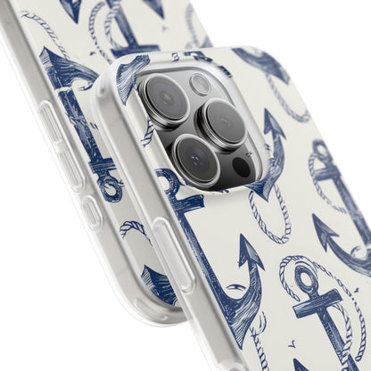 Navy Anchor Loop iPhone 16 Pro Case - Soft