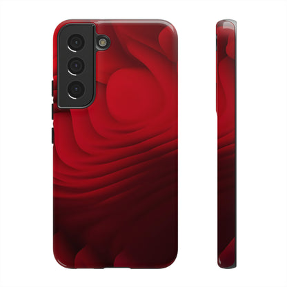 Red Center Waves - Protective Phone Case